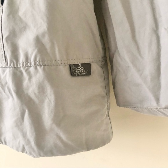 PrAna Gray and Teal Abby Lightweight Hooded Windbreaker Rain Jacket Size Medium - Picture 6 of 15